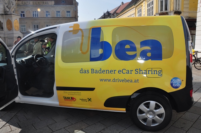 bea startet in Baden: Das eCar Sharing fährt los