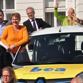 bea startet in Baden: Das eCar Sharing fährt los